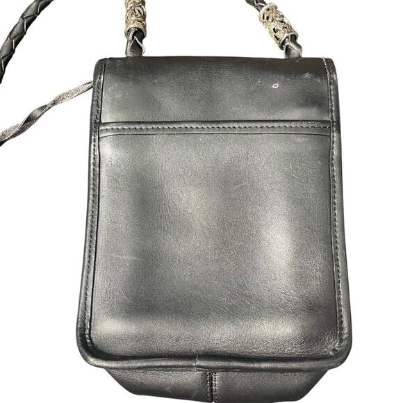 Brighton Black Leather Crossbody Bag with Silver Heart Charm & Silver Accents - Picture 3 of 11
